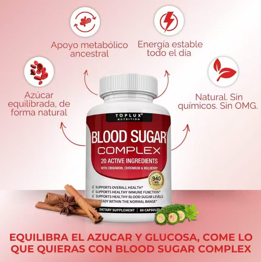 Blood Sugar Complex 🛡️ Tu aliado natural contra los picos de azúcar 📉🩸